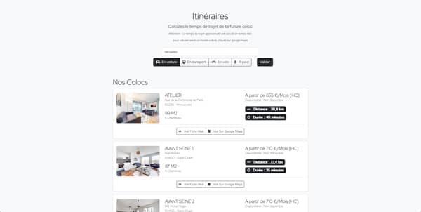 Application Sur mesure - Colocation Paris